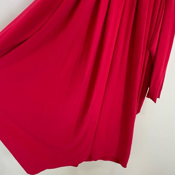 Tommy Hilfiger Red Matte Jersey Pleated Midi Dress Size 2 - Picture 7 of 11